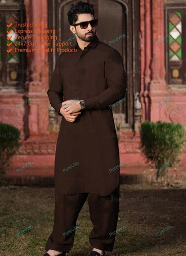 Kurta homme pur coton marron